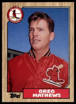 Greg Mathews Rookie 1987 Topps #567 St. Louis Cardinals - Baseball Card Single