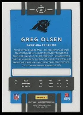 Greg Olsen 2017 Donruss Optic #20 Carolina Panthers