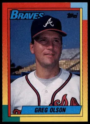 Greg Olson Rookie 1990 Topps Traded Gray Stock #84T Atlanta Braves - Baseball Card Single