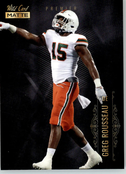 Greg Rousseau - 2021 Wild Card Matte White - #MBC-19 - Black Football - Football Card Single