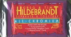 Sealed Greg & Tim Hildebrandt Chromium trading cards card pack with red and yellow packaging
