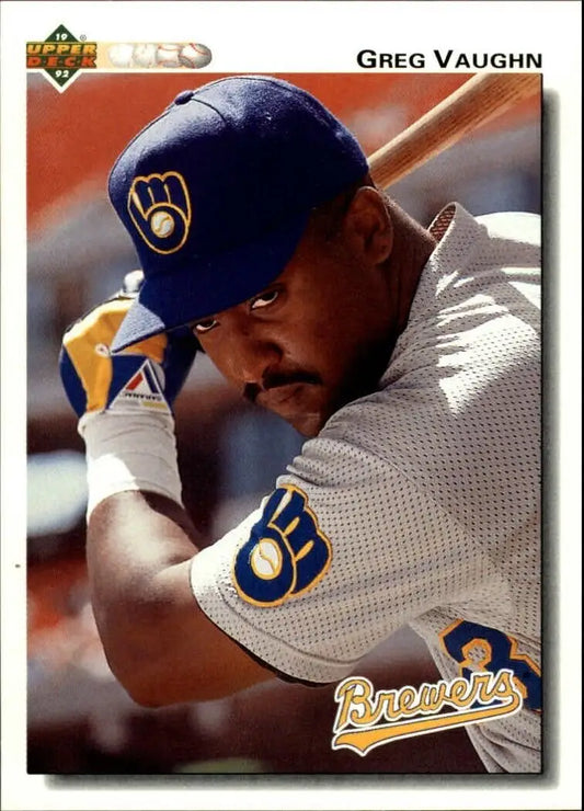 Greg Vaughn 1992 Upper Deck MLB #232 Baseball Card Milwaukee Brewers - Baseball Card Single