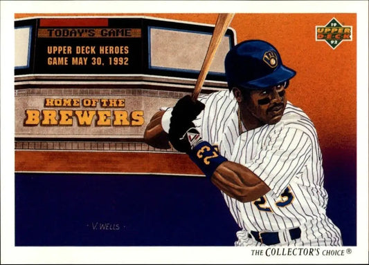 Greg Vaughn 1992 Upper Deck MLB #97 Team Checklist Card Milwaukee Brewers - Baseball Card Single
