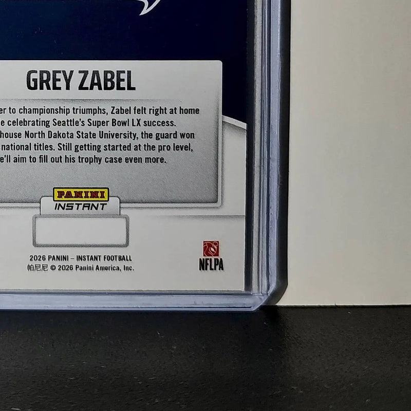 Grey Zabel Rookie 2026 Panini NFL Super Bowl LIX Champions #12 Card Seahawks - Football Card Single