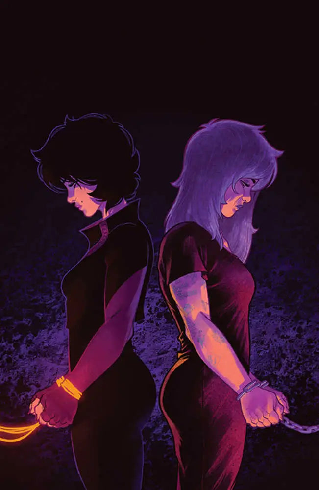 Two anime characters back-to-back with neon accents on Grim #10 Cover G Unlockable Variant