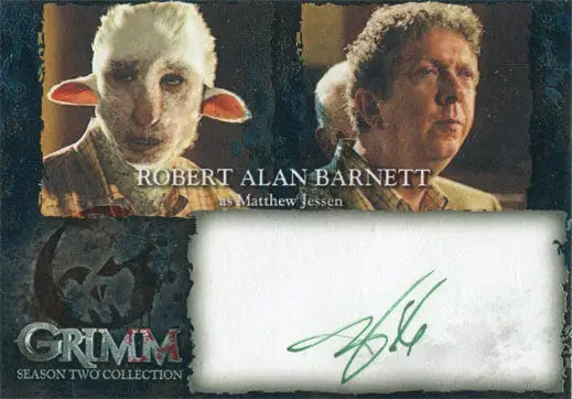 Autographed trading card of Matthew Jessen from Grimm Season 2 for collectors