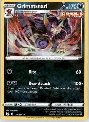 Grimmsnarl - SWSH08: Fusion Strike - 178/264 - Holo NM - Pokémon Card Single