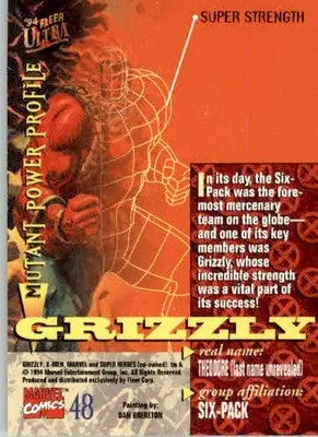 Grizzly - 1994 Ultra X-Men - #48 - Non_sport - Non-Sports Card Single