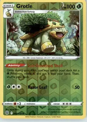 Grotle - SWSH09: Brilliant Stars - Reverse Holo LP - #007/172 - Pokémon Card Single
