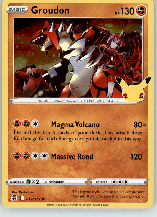 Groudon - Celebrations - 017/025 - Holo LP Pokemon - Pokémon Card Single
