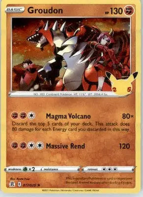 Groudon - Celebrations - 017/025 - Holo NM - Pokémon Card Single