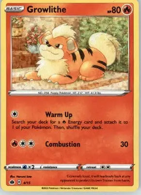 Growlithe - 4/15 - McDonald’s Promos 2022 - 004/015 - Holo MP - Pokémon Card Single