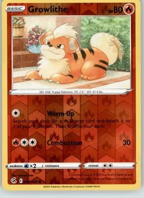 Growlithe - Fusion Strike - 032/264 - Reverse Holo LP Pokemon - Pokémon Card Single