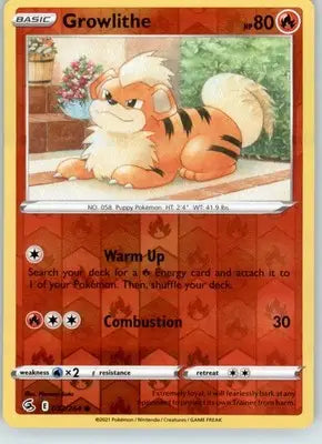 Growlithe - SWSH08: Fusion Strike - 032/264 - Reverse Holo LP - Pokémon Card Single