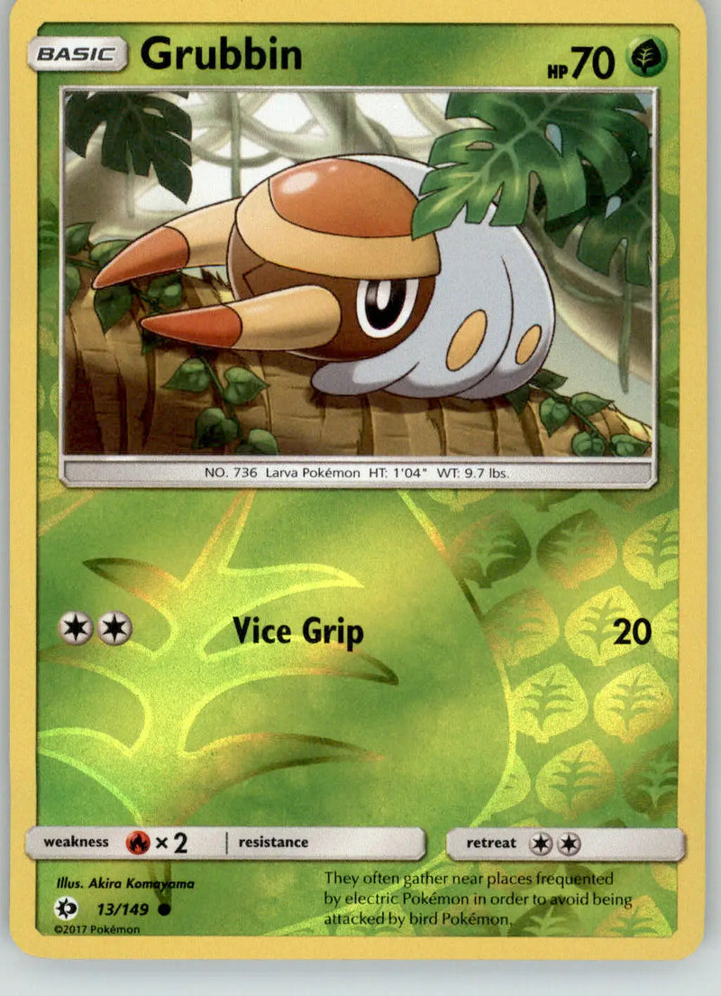 Grubbin - SM Base Set - 13/149 - Reverse Holo LP Pokemon - Pokémon Card Single