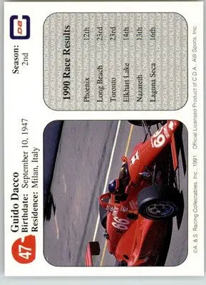 Guido Dacco - 1991 All World - #47 - Racing - Racing Card Single