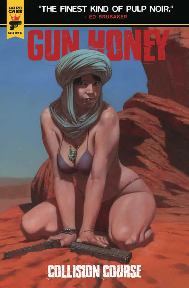 Comic book cover for Gun Honey Collision Course featuring a figure in desert headwrap