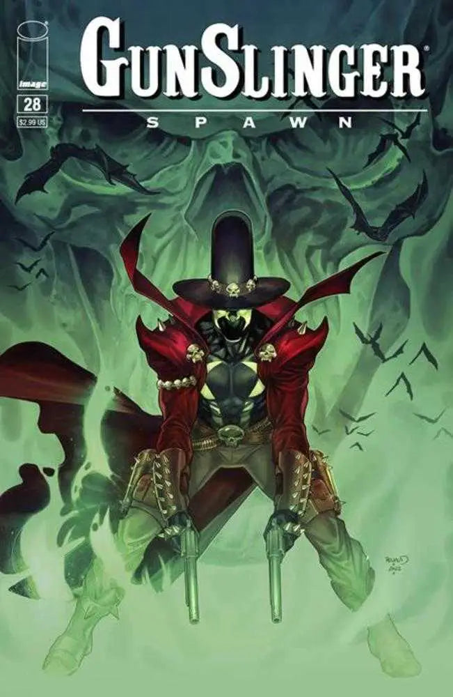 Menacing Gunslinger Spawn #28 character wielding dual pistols in dramatic pose
