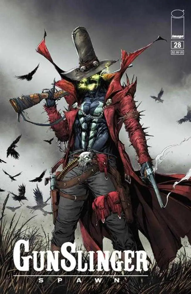 Dark Gunslinger Spawn character with glowing eyes, perfect for trading cards collection