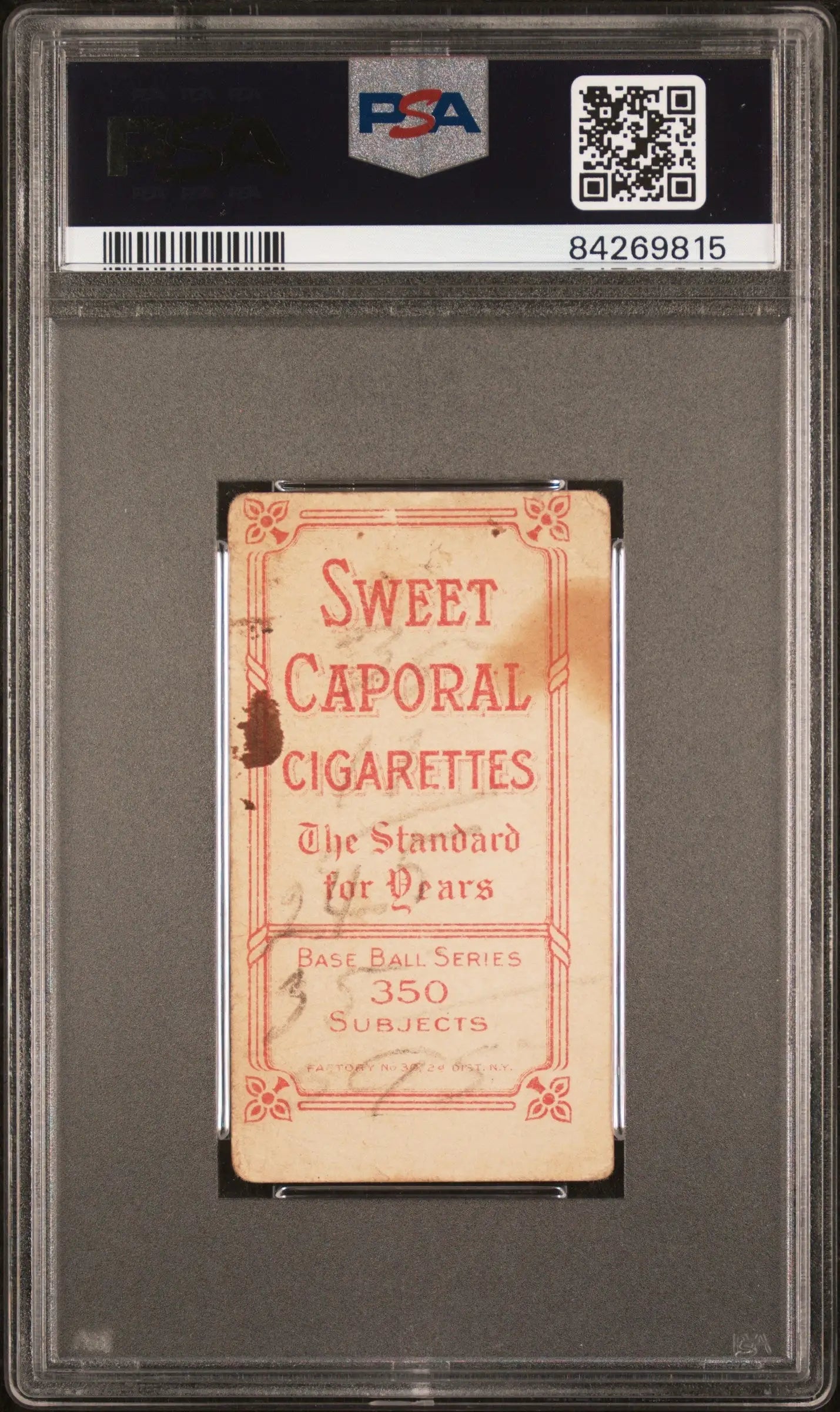 Gus Dorner 1909-11 T206 Sweet Caporal 350/30 PSA 2 Good MK in graded holder with red text