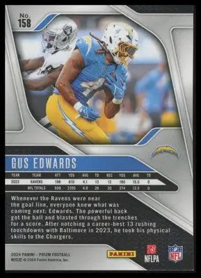 Gus Edwards 2024 Panini Prizm #158 Los Angeles Chargers