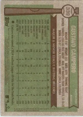 Gustavo Campero - 2025 Topps Heritage - #339 - RC Baseball - Baseball Card Single