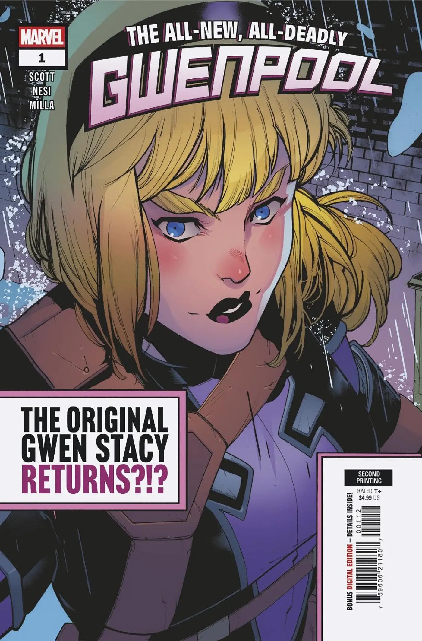 Gwenpool comic book featuring Stefano Nesi 2nd Print Variant artwork
