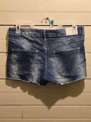 H&M &Denim Shorts Girls 12-13Y Blue Denim Crochet Applique Frayed Hem - Apparel