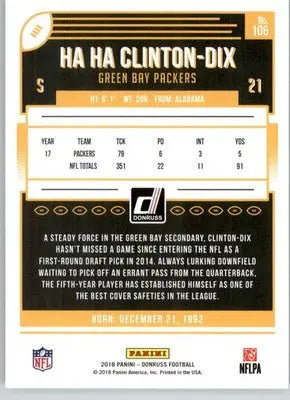 Ha Ha Clinton-Dix - 2018 Donruss - #106 - Football - Football Card Single