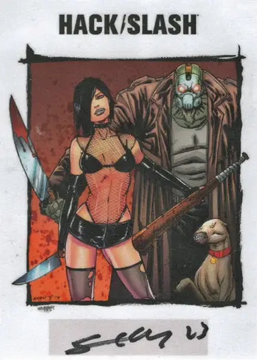 Tim Seeley Autograph Card featuring a fierce woman and monstrous figure in trading cards