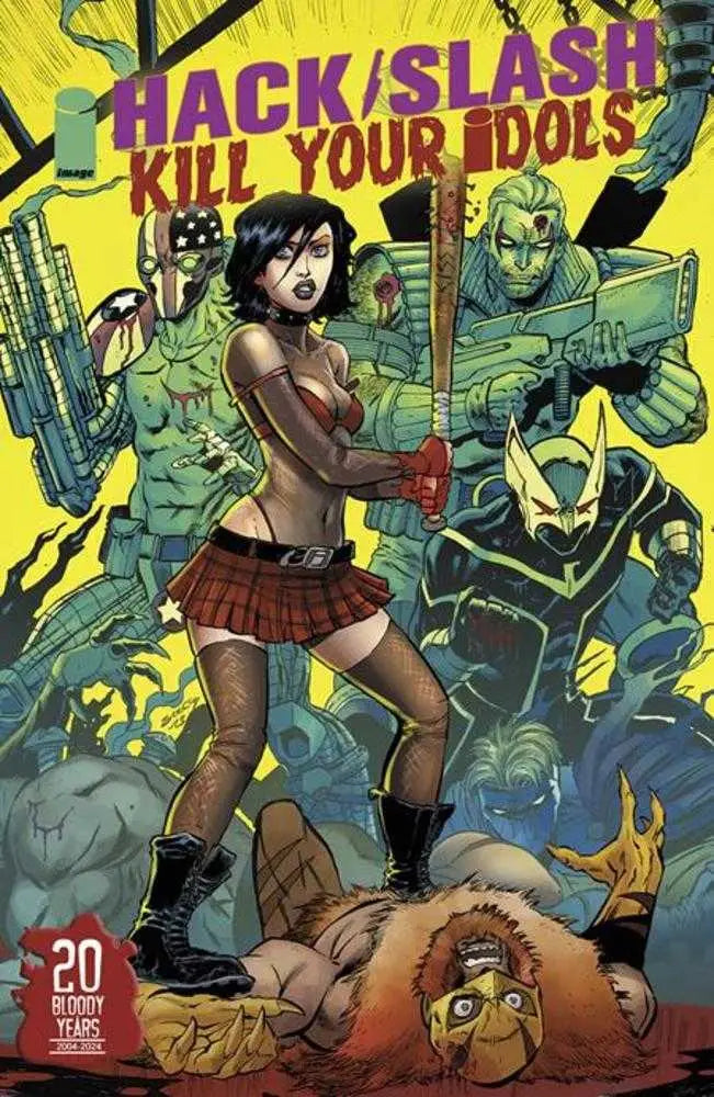 Action-packed comic book cover of Hack Slash: Kill Your Idols by Tim Seeley