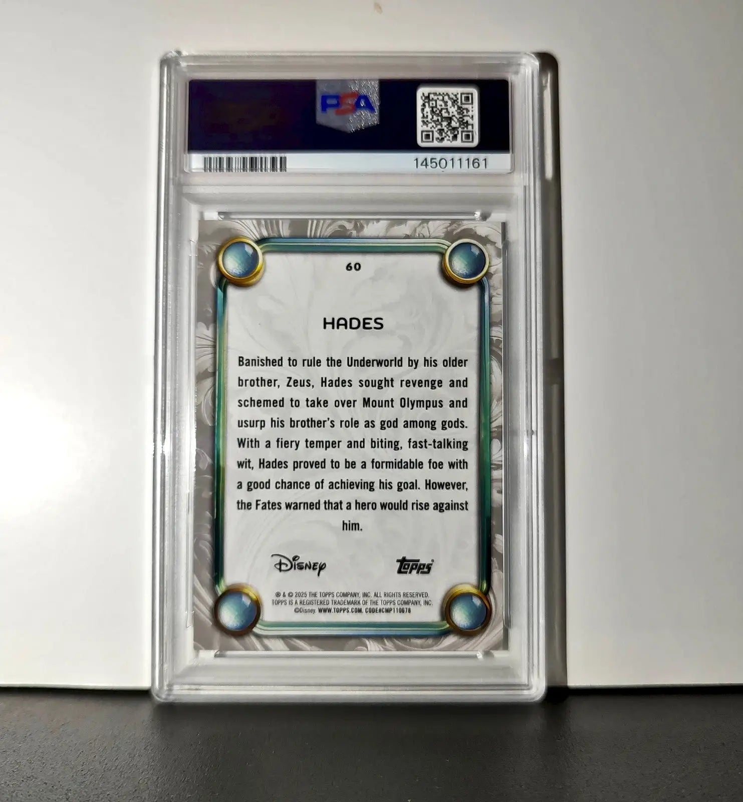 Hades 2025 Topps Disney Wonder #60 Winter Variant Card Hercules PSA 9 - Non-Sports Card Single
