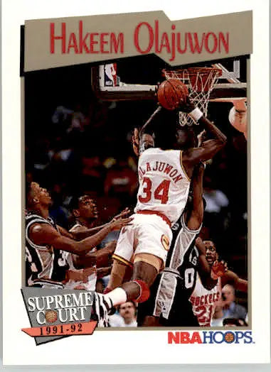 Hakeem Olajuwon - 1991-92 Hoops - #467 - Basketball - Basketball Card Single
