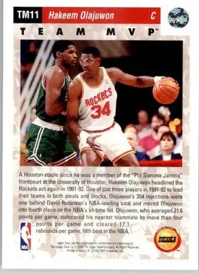 Hakeem Olajuwon - 1992-93 Upper Deck - #TM11 - Team MVPs Basketball - Basketball Card Single