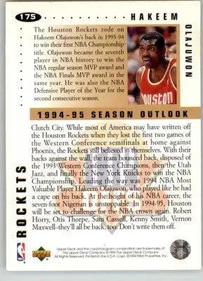 Hakeem Olajuwon - 1994-95 Collector’s Choice - #175 - Silver Signature - Basketball Card Single