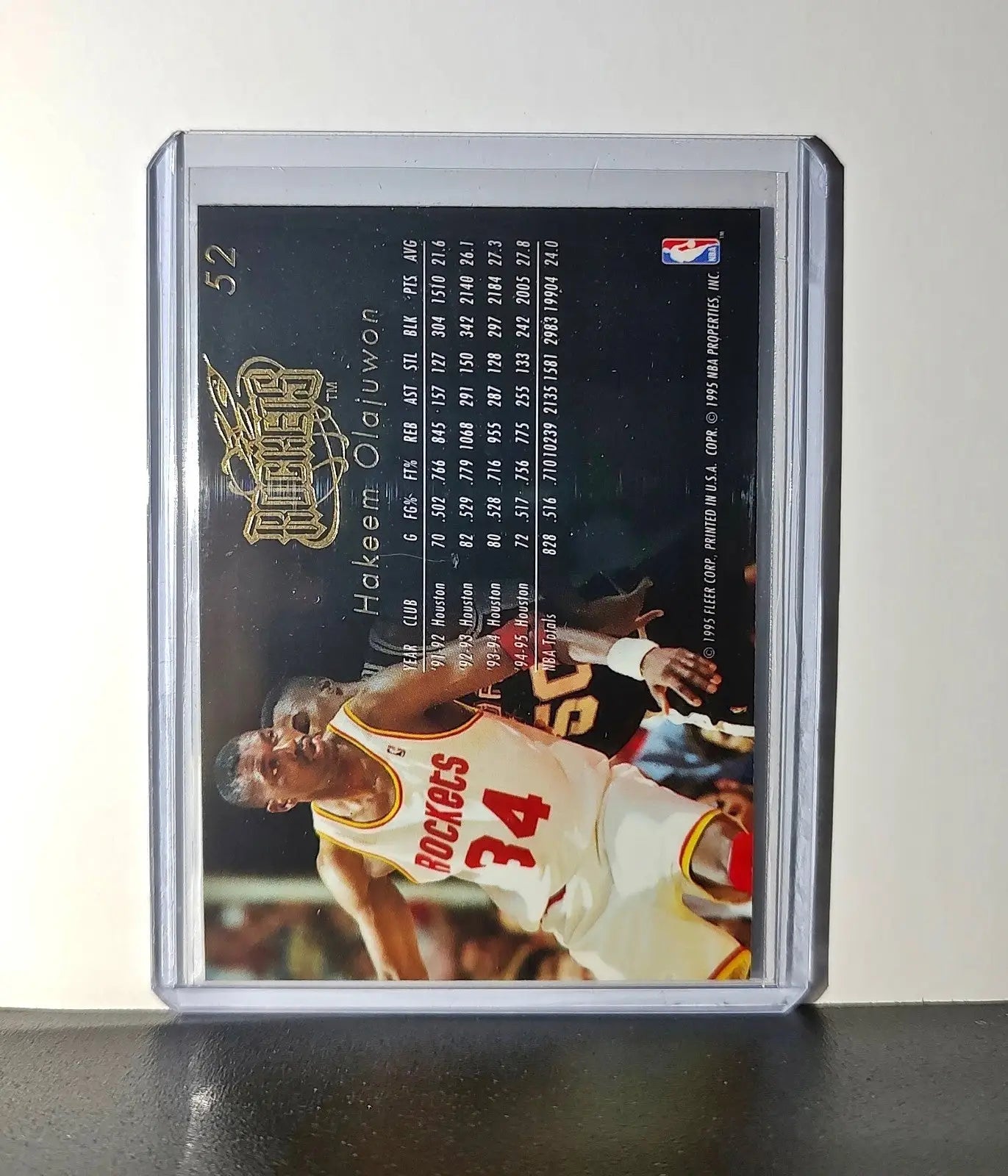 Hakeem Olajuwon 1995-96 Flair NBA #52 Card Houston Rockets - Basketball Card Single