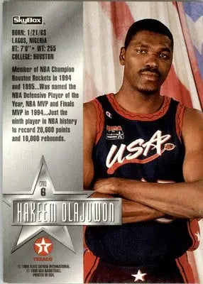 Hakeem Olajuwon - 1996 SkyBox Texaco USA - #6 - Basketball - Basketball Card Single