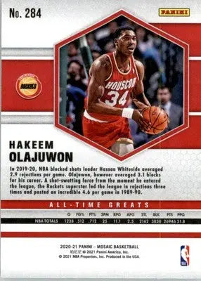 Hakeem Olajuwon - 2020-21 Panini Mosaic - #284 - SN Basketball - Basketball Card Single