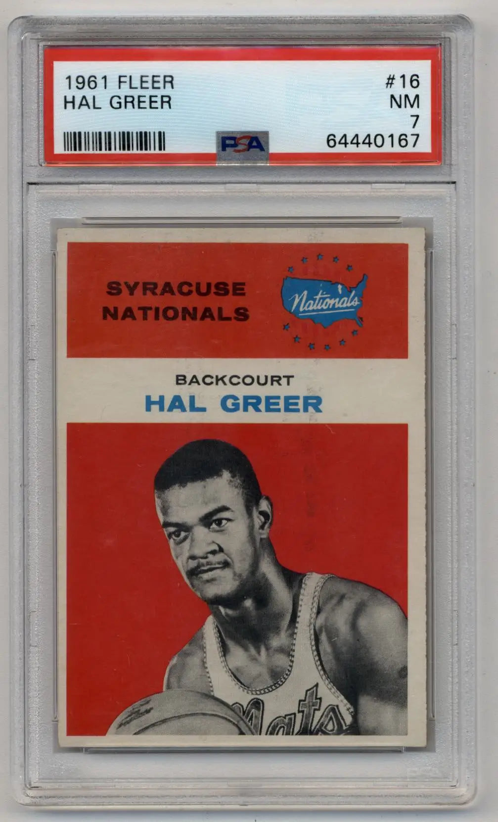 Hal Greer 1961-62 Fleer #16 PSA 7 Near Mint - Basketball Card Single