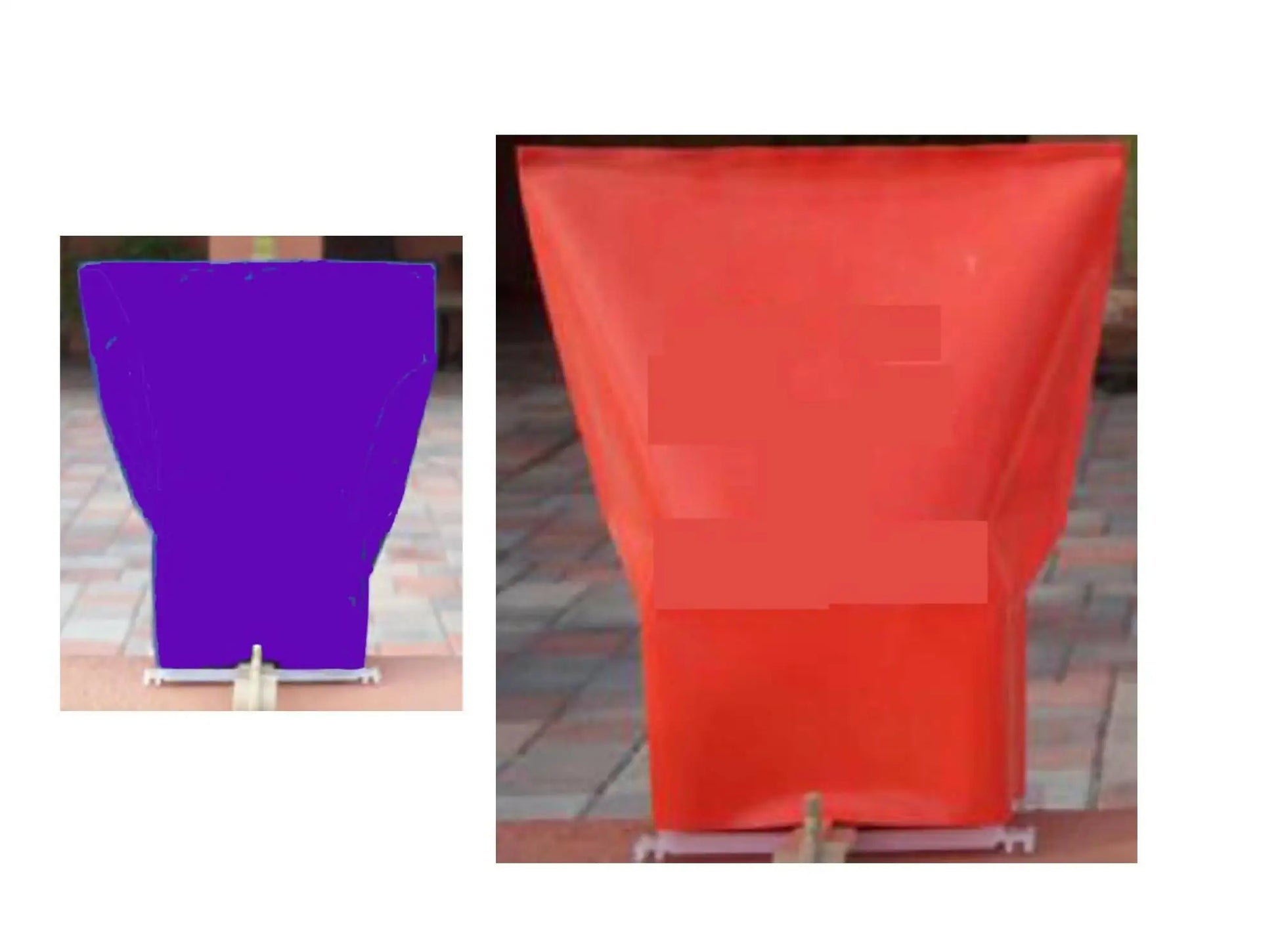 Portable collapsible fabric funnels in purple and red for Halloween Electric Luminary Sets with free ship