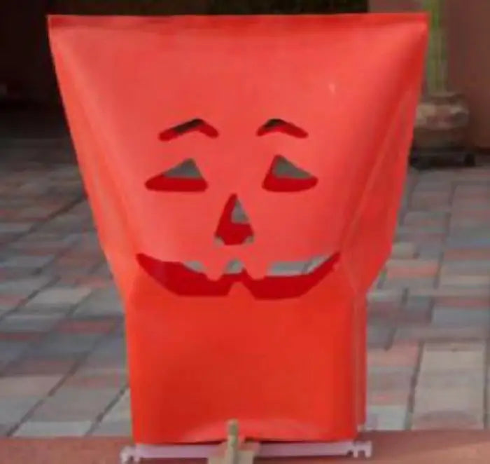 Orange pumpkin-shaped lawn bag for Halloween decor with free shipping from USA