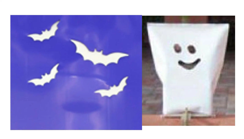Halloween Electric Luminary Sets outdoor luminaria with orange pumpkin and white ghost, free ship