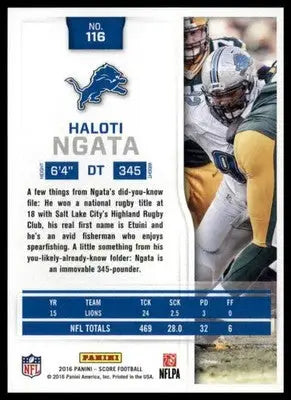 Haloti Ngata 2016 Score #116 Detroit Lions