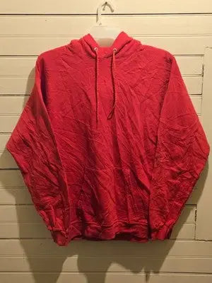Hanes Hoodie Mens L EcoSmart Red Pullover Hooded Sweatshirt Kangaroo Pocket - Apparel
