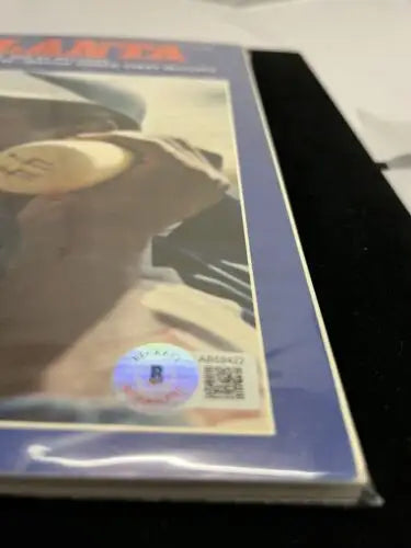 Framed Hank Aaron Autographed Auto 1974 Atlanta Magazine BAS Authentic Signature display