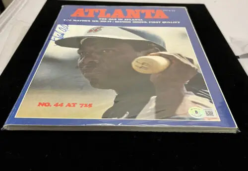 Hank Aaron Autographed Auto 1974 Atlanta Magazine BAS Authentic Signature for collectors