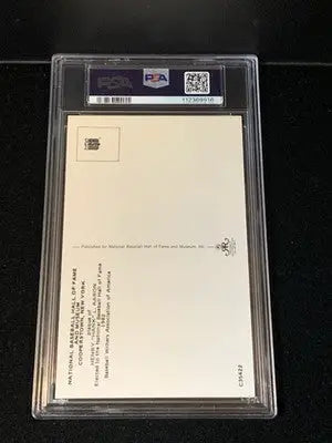 Hank Aaron Signed 1964 Date HOF Yellow Plaque PSA 5 DNA 7 AUTO Postcard - Baseball Card Single