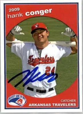 Hank Conger - 2009 Grandstand Arkansas Travelers - #NNO - AUTO Baseball - Baseball Card Single