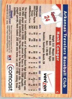 Hank Conger - 2009 Grandstand Arkansas Travelers - #NNO - AUTO Baseball - Baseball Card Single