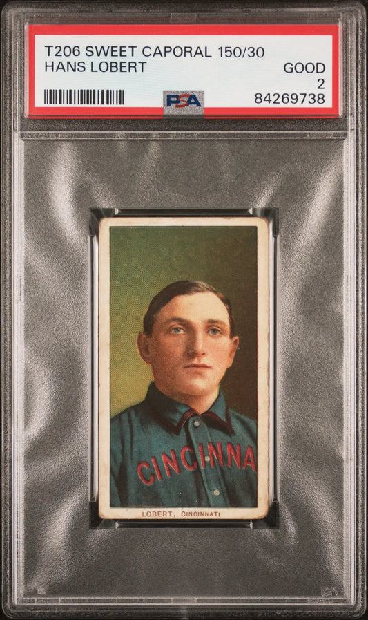 Hans Lobert 1909-11 T206 Sweet Caporal 150/30 PSA 2 Good - Baseball Card Single